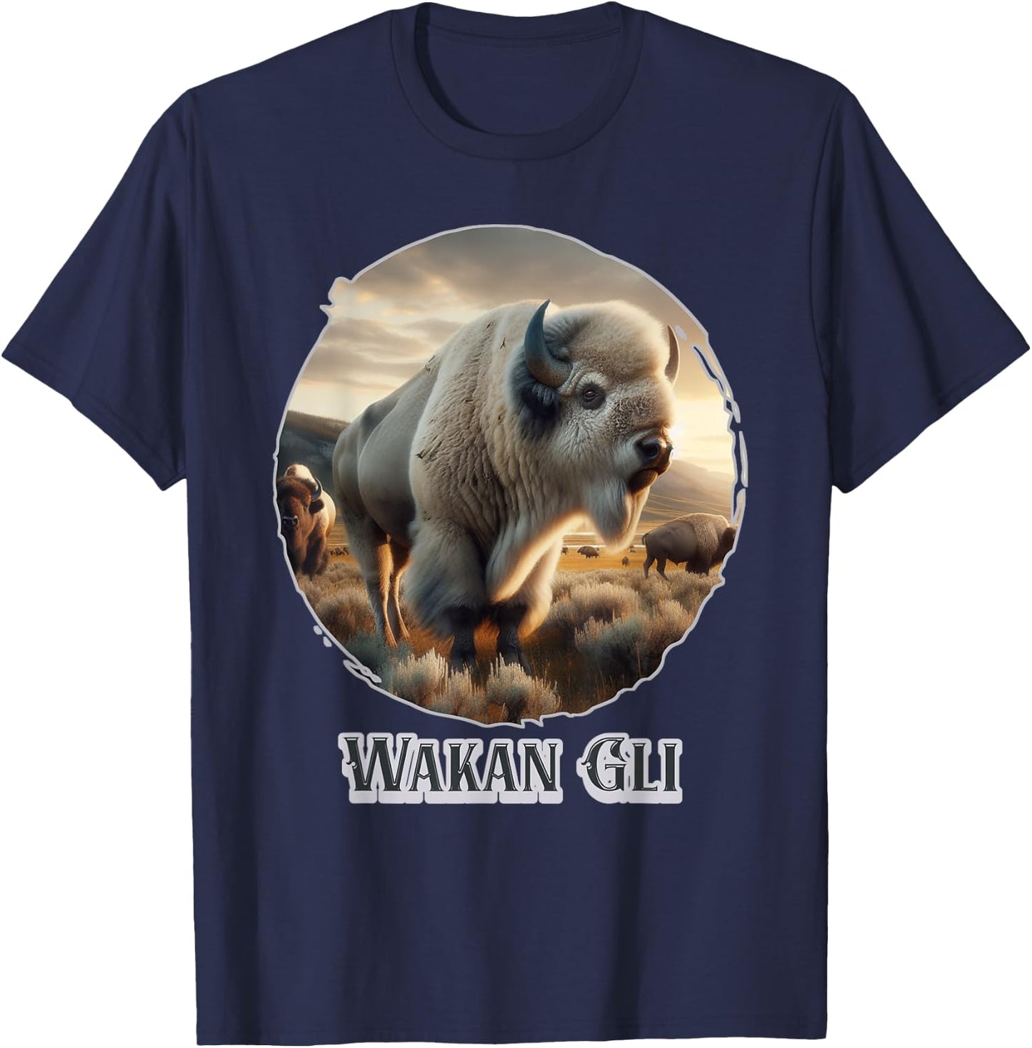 The White Buffalo Of The Lakota Nation Prophecy Is Wakan Gli T-Shirt - T-Shirt | Navy