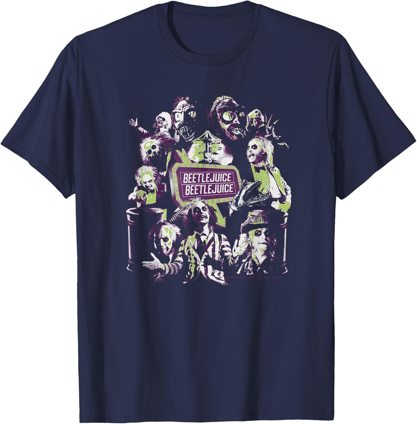 Beetlejuice Say It Thrice Movie Poster T-Shirt - T-Shirt | Navy