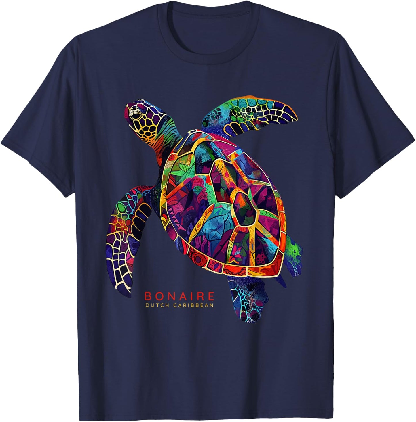 Bonaire Dutch Caribbean Sea Turtle Scuba Dive Vintage Surfer T-Shirt - T-Shirt | Navy