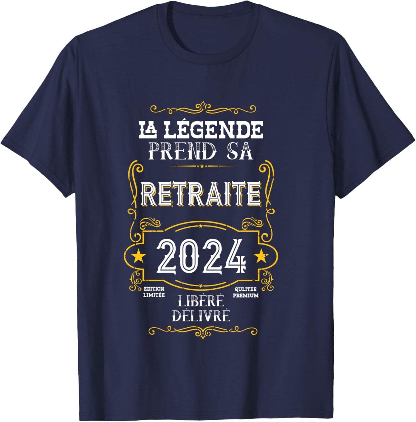 La Légende Takes Her Retirement – Funny Retired 2024 , Black, S T-Shirt - T-Shirt | Navy
