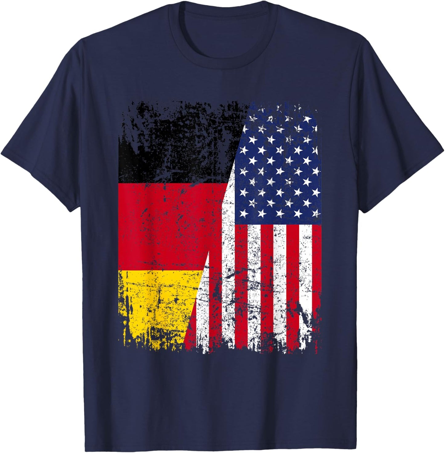 Amerika Deutschland USA US Flagge | Damen Herren Kinder USA T-Shirt - T-Shirt | Navy