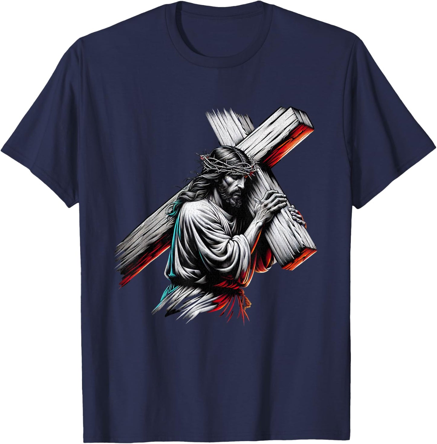 Jesus Believe The Way The Truth The Life , black T-Shirt - T-Shirt | Navy