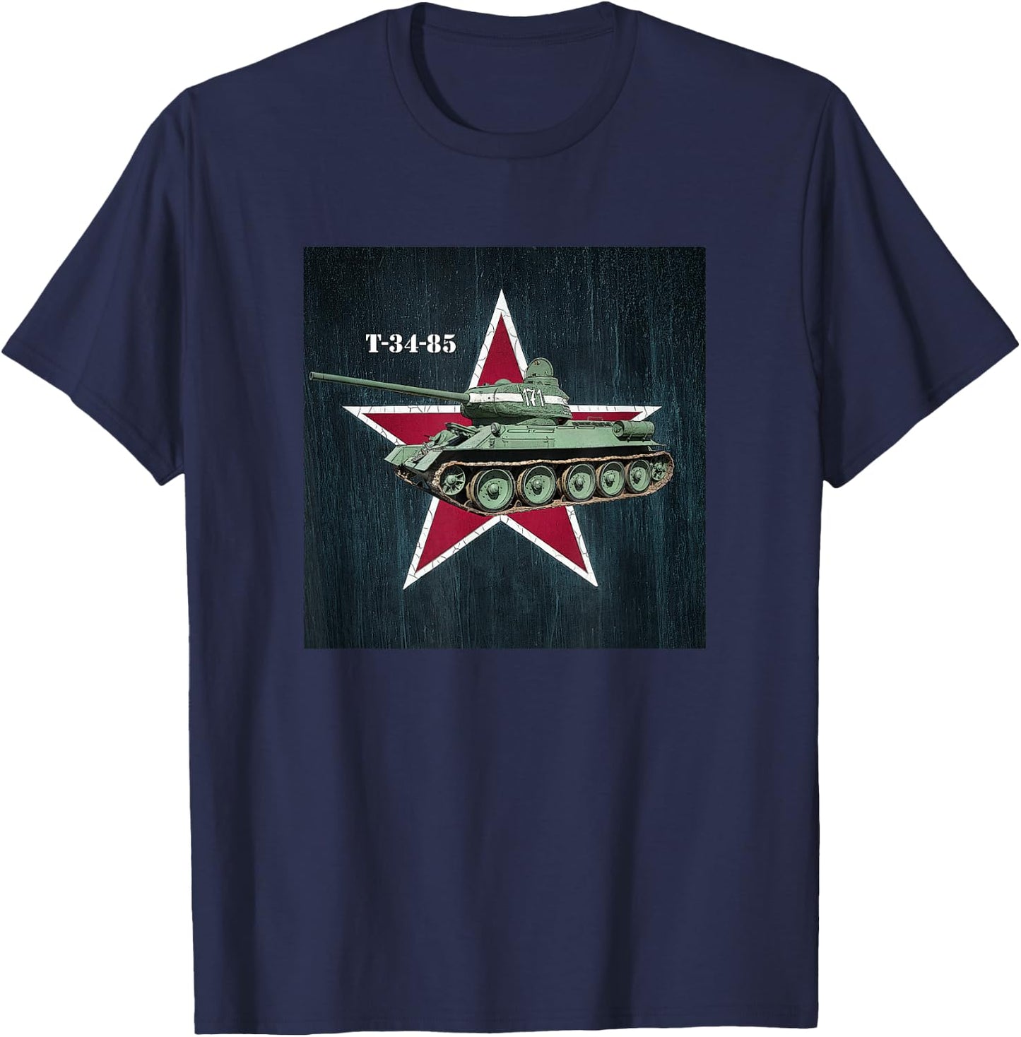 Soviet World War 2 Tank T-34-85 T-Shirt - T-Shirt | Navy