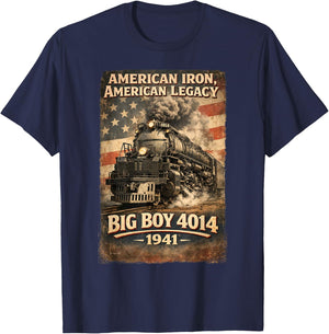 Big Boy 4014 Vintage Steam Locomotive Railroad Train Engine T-Shirt - T-Shirt | Navy