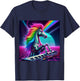 1980s Retro Chrome unicorn T-Shirt - T-Shirt | Navy