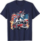 Unicorn Riding Fire Truck 4th of July Boys Girls Women Kids T-Shirt - T-Shirt | Navy