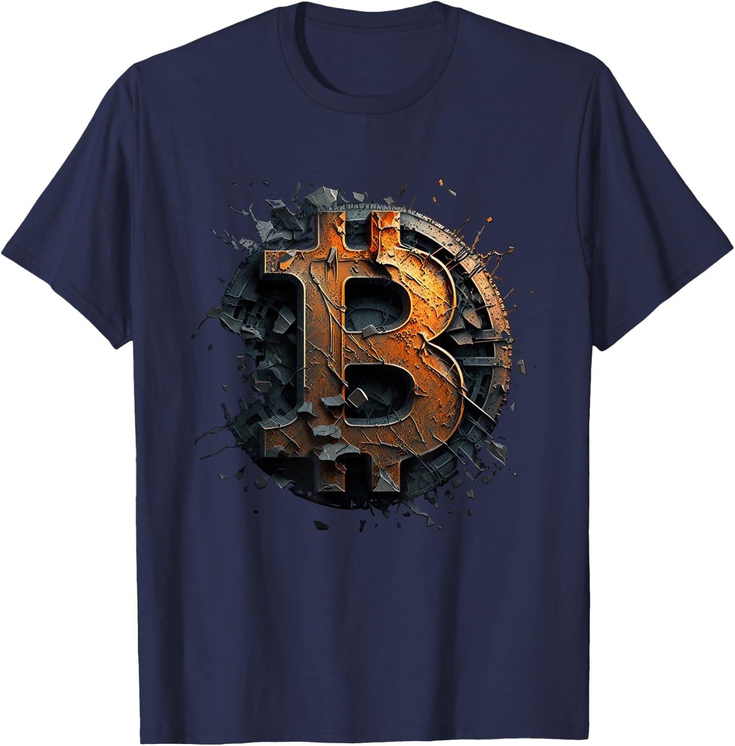 Bitcoin Design Vintage BTC Crypto and Bitcoin , black T-Shirt - T-Shirt | Navy