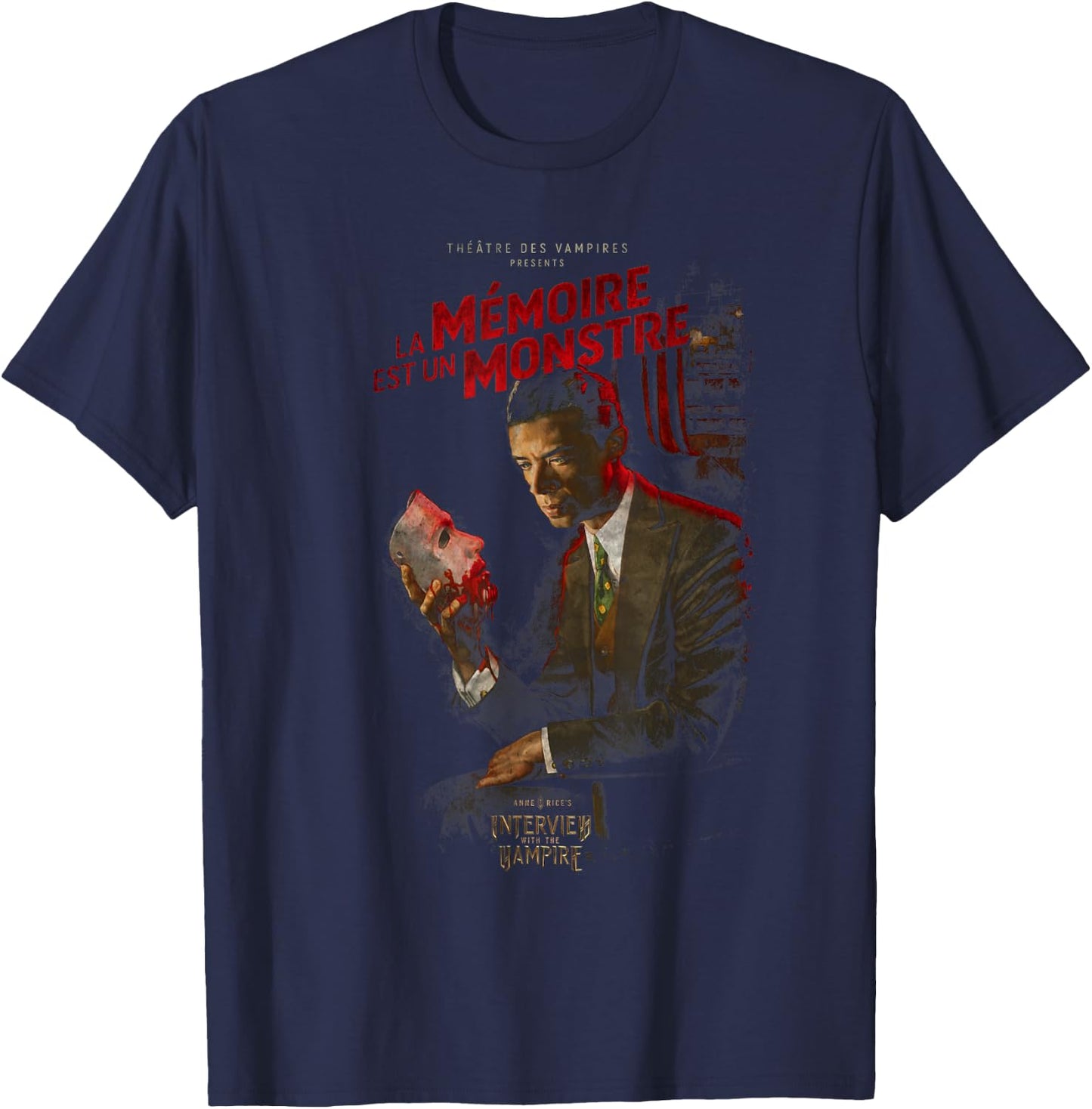 Interview with The Vampire La Memoire Poster T-Shirt - T-Shirt | Navy