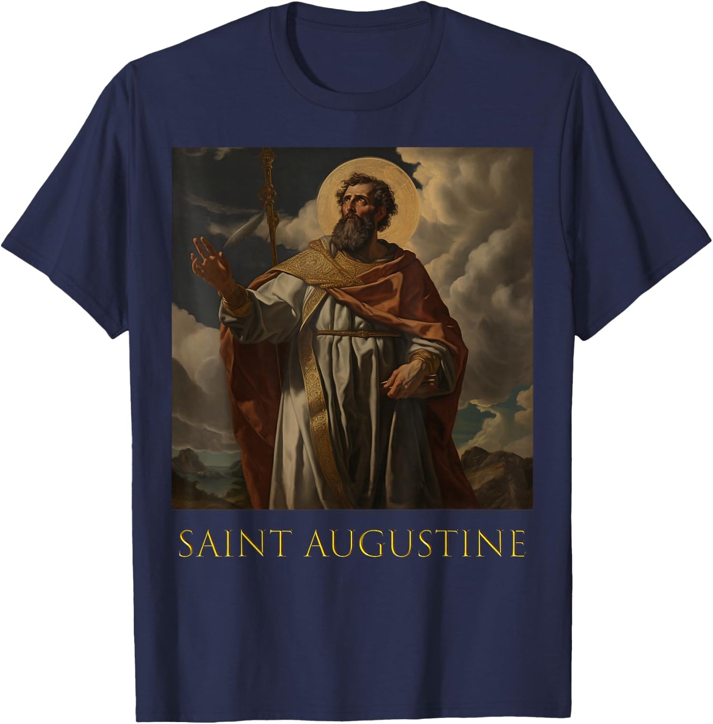 Christian Theologian of Saint Augustine, Bishop of Hippo T-Shirt - T-Shirt | Navy