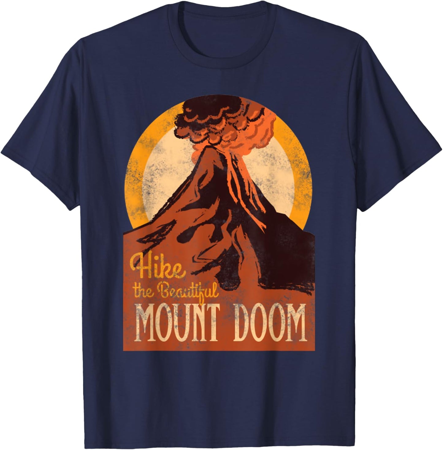 Vintage Hike The Beautiful Mount Doom National Parks T-Shirt - T-Shirt | Navy