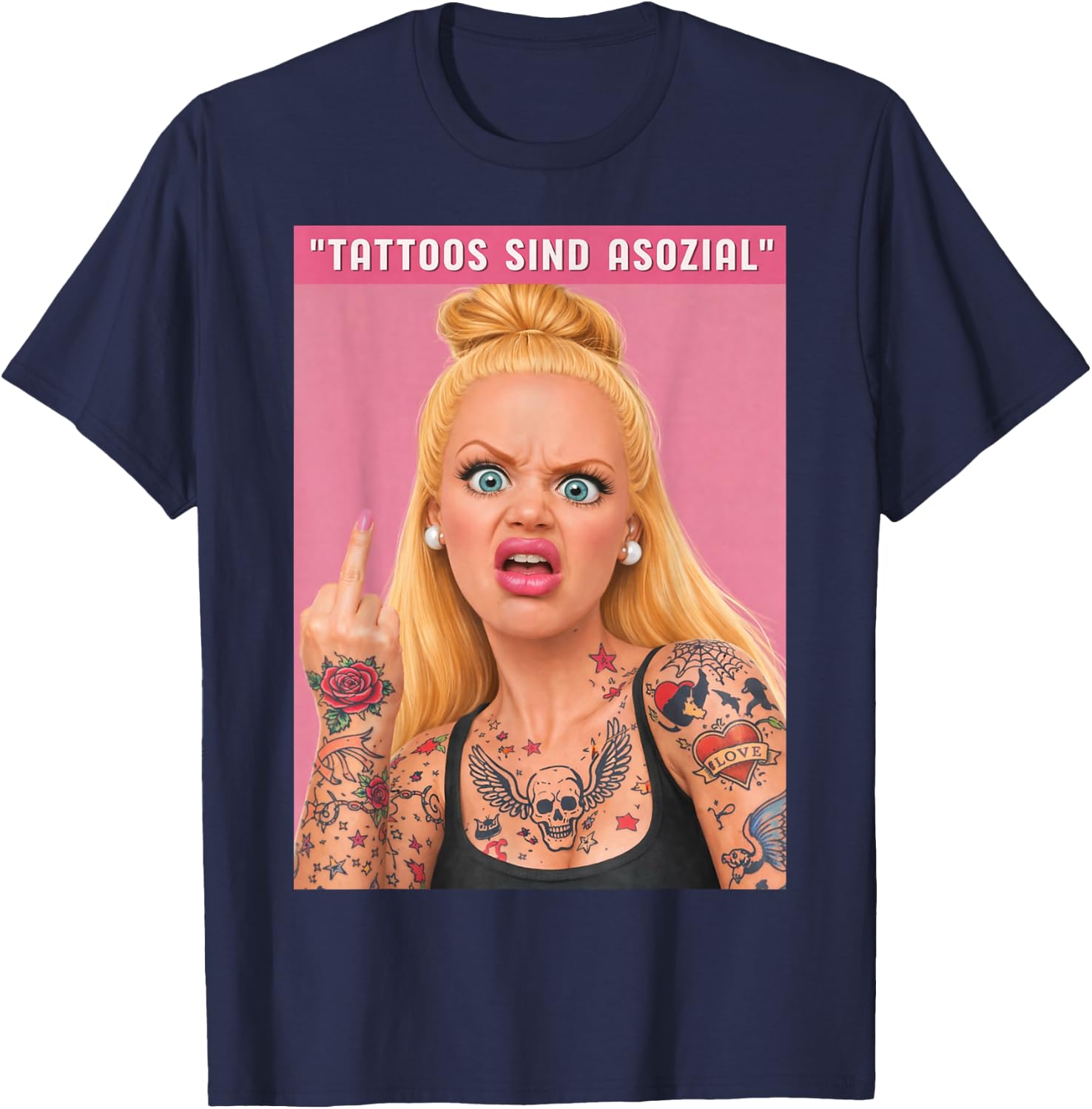 Disgusted FACE Meme DOLL Babe X Only Cute Baby Love Fans T-Shirt - T-Shirt | Navy