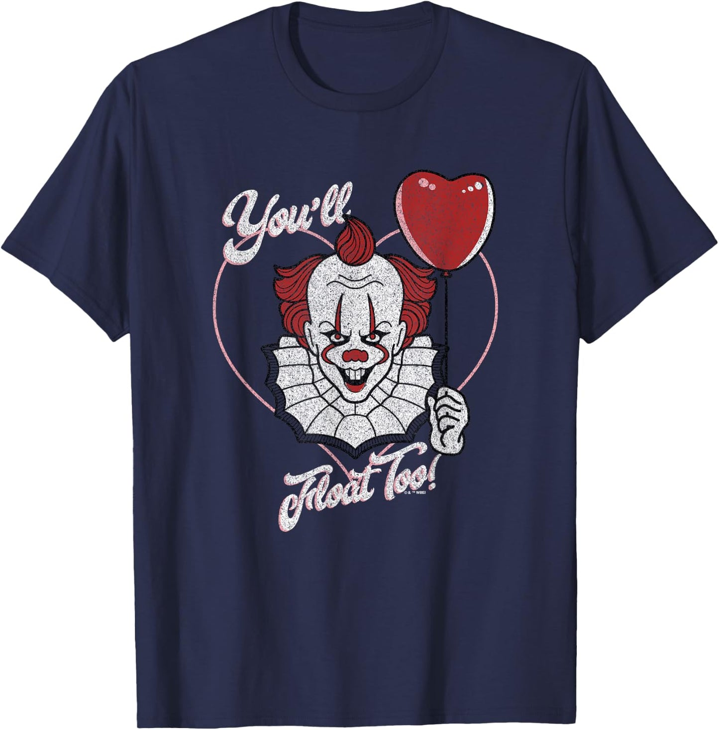 It Valentine's Day Pennywise You'll Float Too Heart Balloon T-Shirt - T-Shirt | Navy
