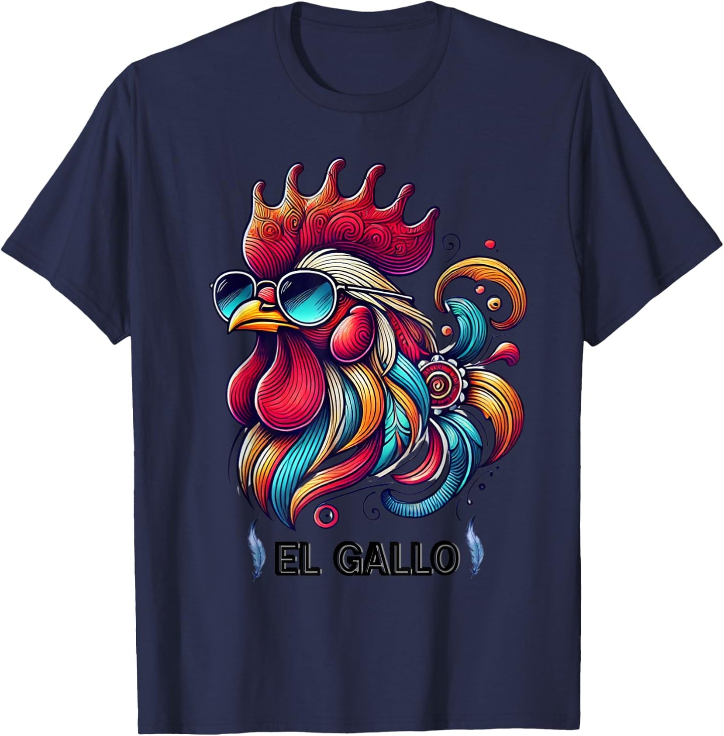Mexican El Gallo Bingo Card Game traditional Rooster T-Shirt - T-Shirt | Navy