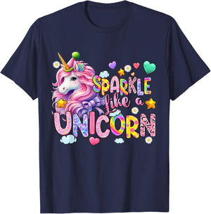 Sparkle Like A Unicorn Cute T-Shirt - T-Shirt | Navy