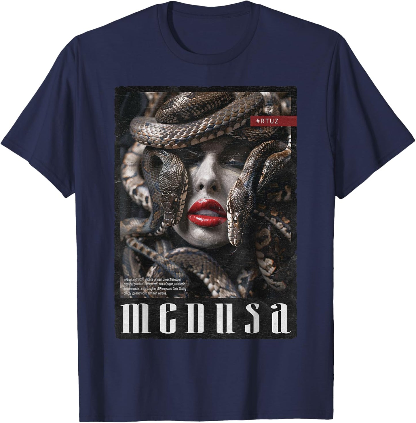 Medusa Göttin Schlange griechische Mythologie , , Schwarz, S T-Shirt - T-Shirt | Navy