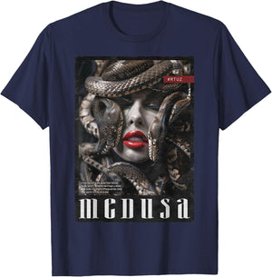 Medusa Göttin Schlange griechische Mythologie , , Schwarz, S T-Shirt - T-Shirt | Navy