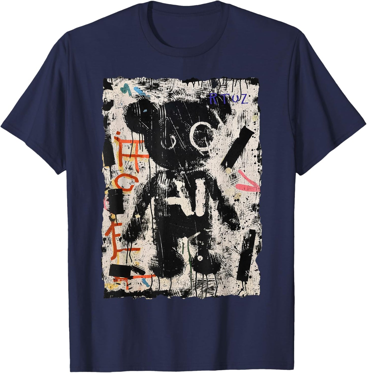 Teddy Bear Graffiti Vintage Teddy Streetwear Teddy , Black, S T-Shirt - T-Shirt | Navy