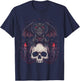 Gothic Dino on Skull Pastel Goth Kawaii Skeleton T-Shirt - T-Shirt | Navy