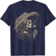 Blowing Wishes La Catrina Blowing Dandelion Vintage Art T-Shirt - T-Shirt | Navy