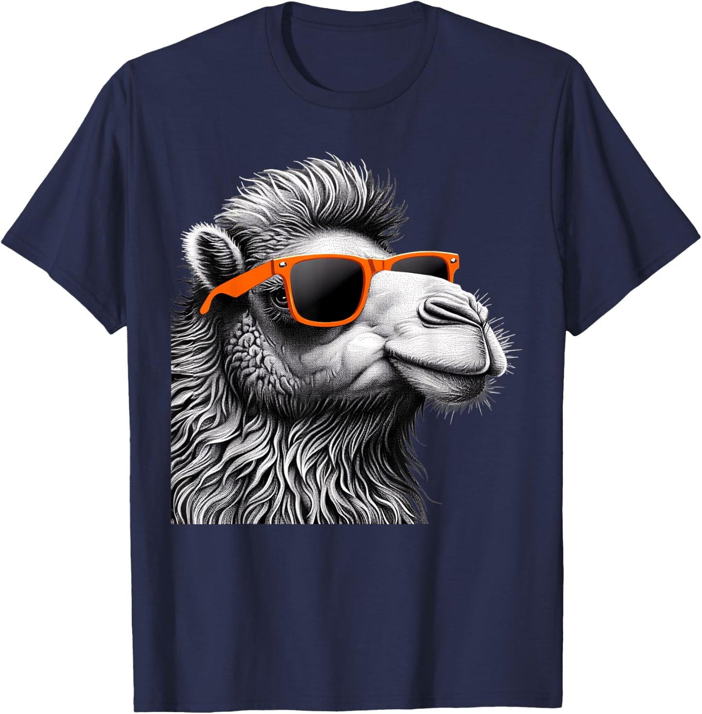 Cool Camel Wearing Sunglasses Graphic Art T-Shirt - T-Shirt | Navy