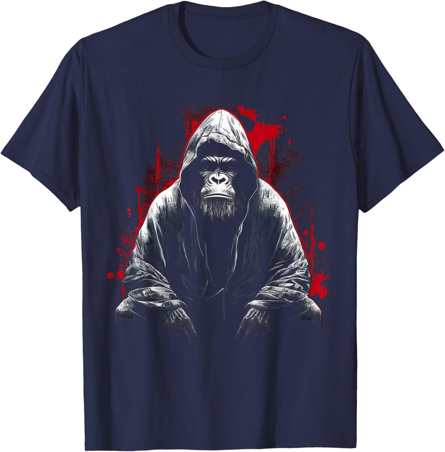 Gorilla Animal Illustration Gorilla , Black, S T-Shirt - T-Shirt | Navy