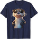Otter with Sunglasses I Love Sea Otter Martres , Black, S T-Shirt - T-Shirt | Navy