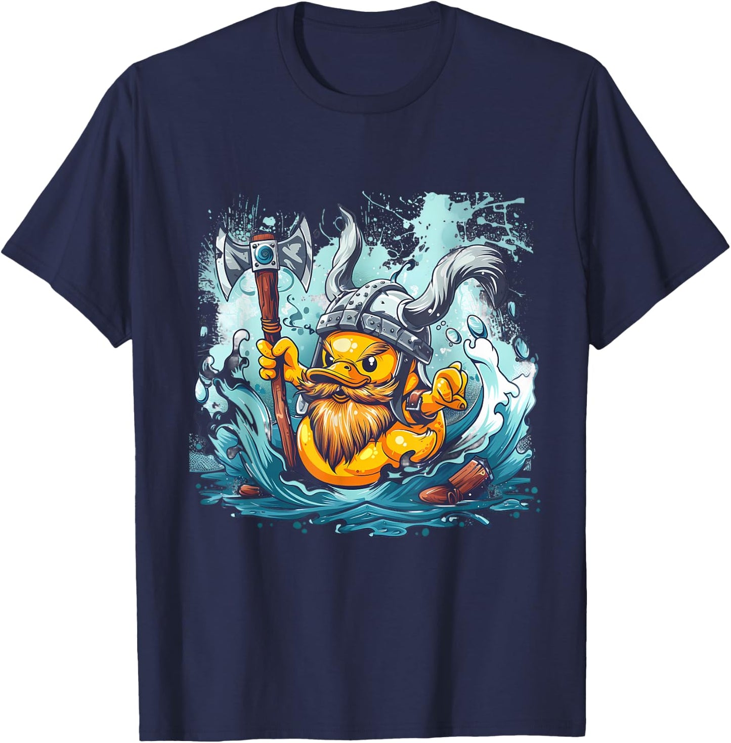 Rubber Duck Rubber Duckling Viking Helmet Viking Duck T-Shirt - T-Shirt | Navy