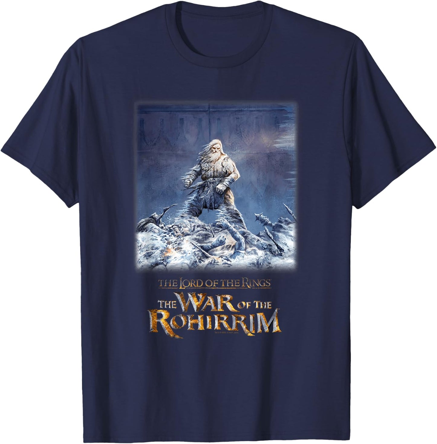 LOTR Rohirrim Helm Hammerhand Fantasy Movie T-Shirt - T-Shirt | Navy