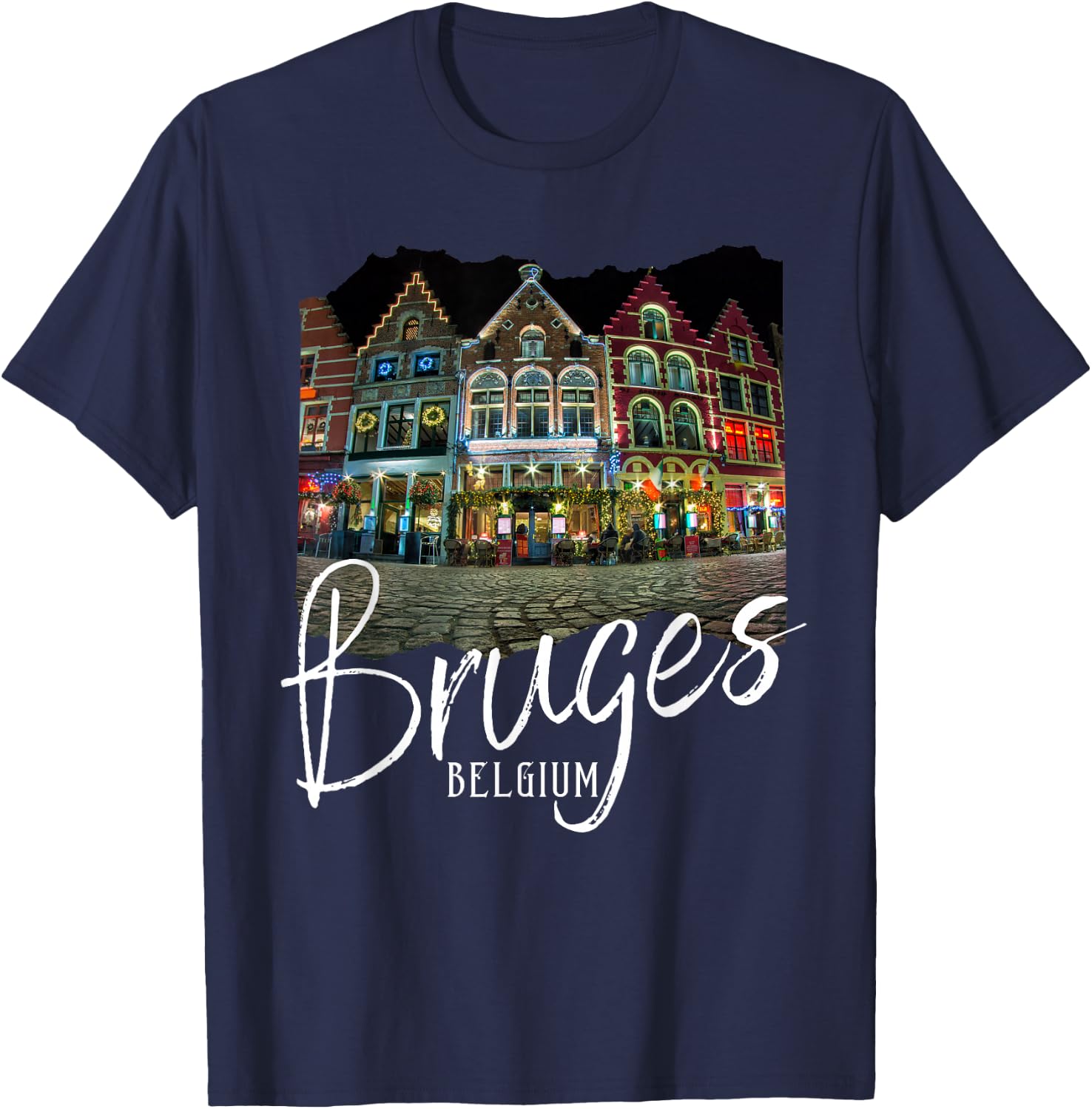 Christmas Souvenir Bruges Belgium Bruges T-Shirt - T-Shirt | Navy