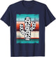 Funny Western Cactus Leopard Cheetah Print Turquoise Serape T-Shirt - T-Shirt | Navy