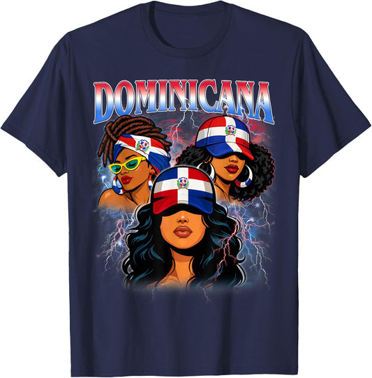 Dominican Republic Flag Hispanic Heritage Girl T-Shirt - T-Shirt | Navy
