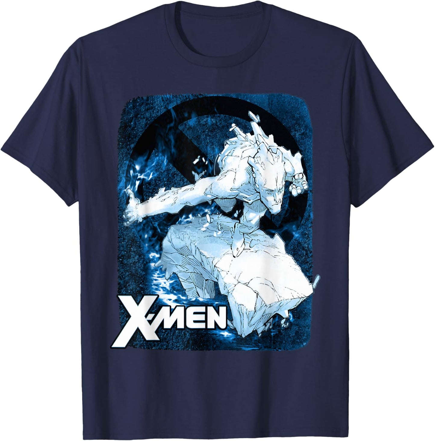 Marvel X-Men Iceman Flames Cold As Ice Graphic T-Shirt - T-Shirt | Navy