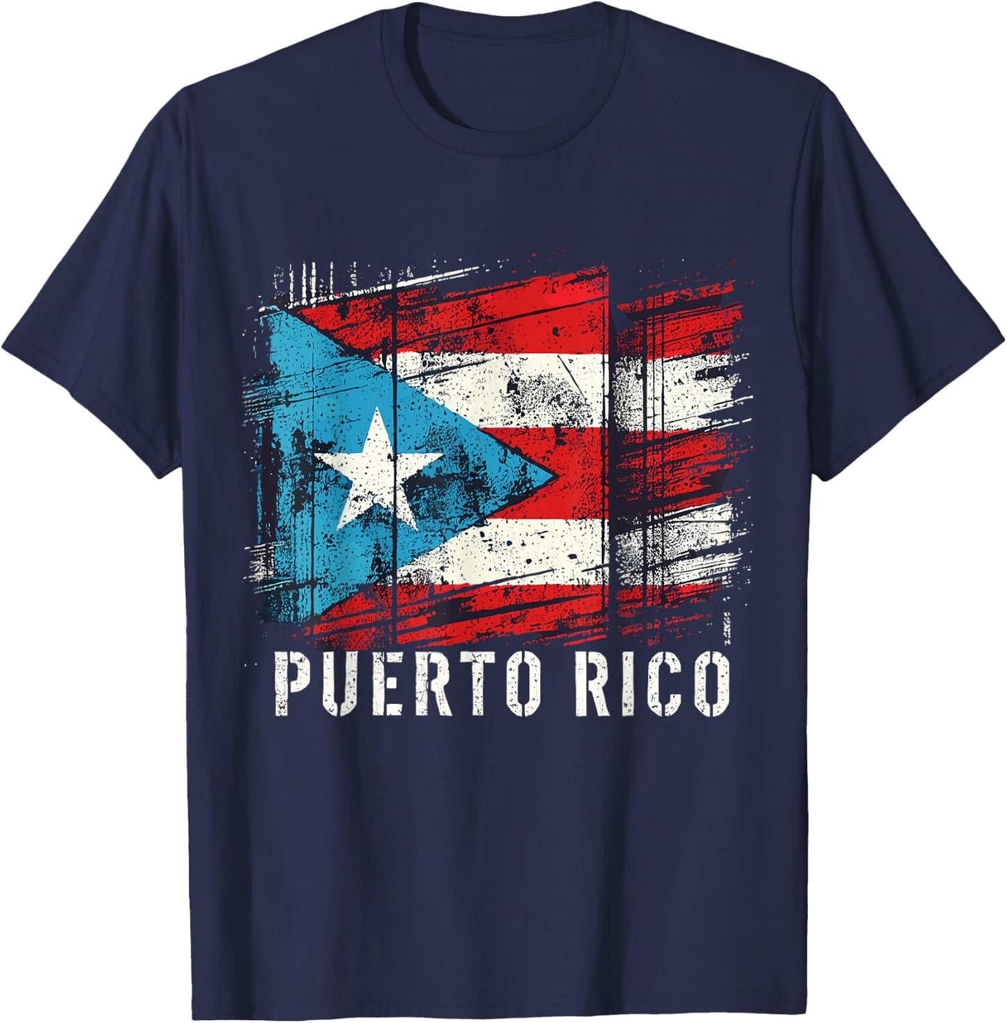 Puerto Rico Flag Heritage Month Hispanic Boricua Rica T-Shirt - T-Shirt | Navy