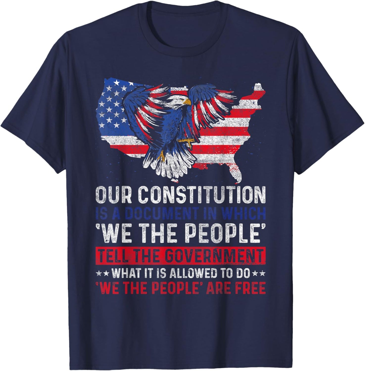 We The People Tell - US Constitution Patriotic American Women Men T-Shirt - T-Shirt | Navy