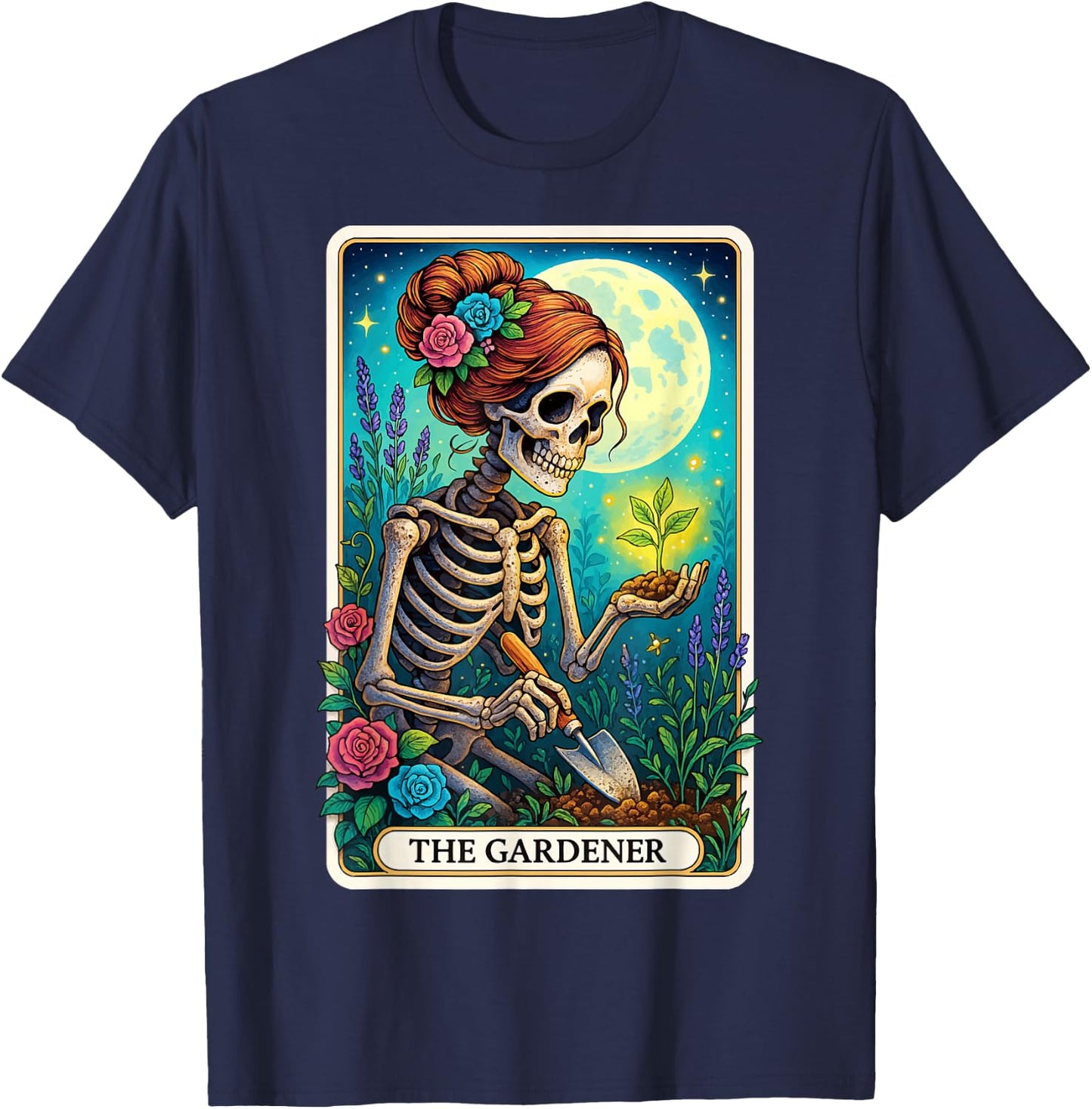 The Gardener Tarot Card T-Shirt - T-Shirt | Navy