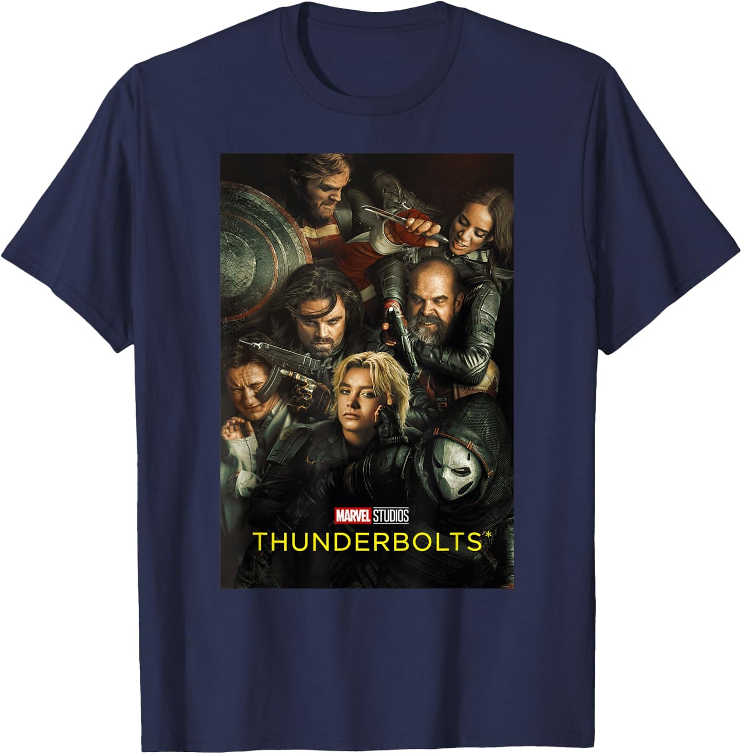 Marvel Studios Thunderbolts Official Movie Poster Art , black T-Shirt - T-Shirt | Navy