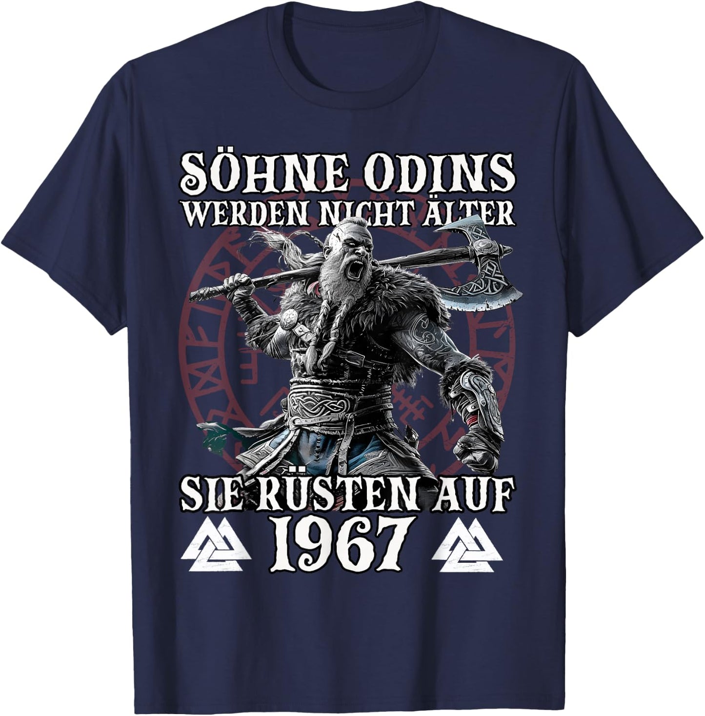 Wikinger Herren T Odins Söhne Jahrgang 1967 Geburtstags T-Shirt - T-Shirt | Navy