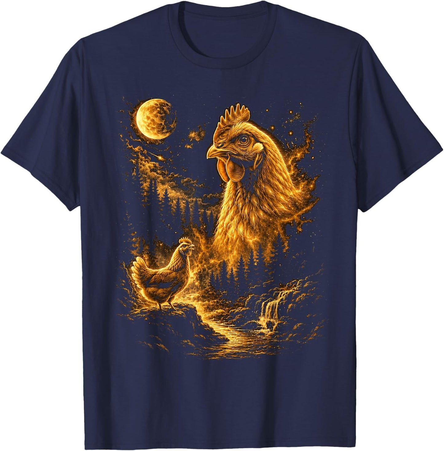 Cute Chicken Boys Men Vintage Farm Animal T-Shirt - T-Shirt | Navy