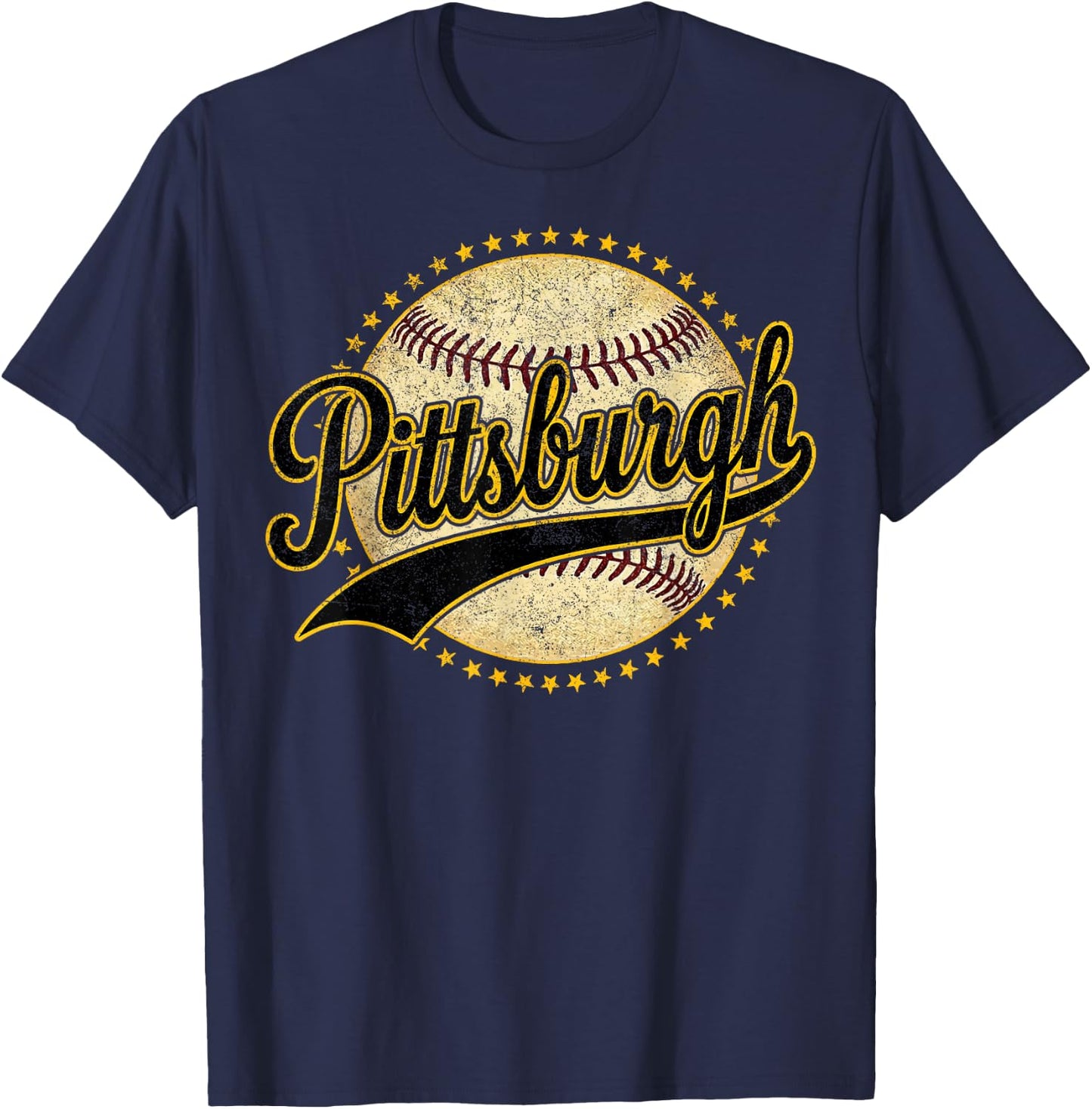 Retro Pittsburgh Throwback Classic Pittsburgh T-Shirt - T-Shirt | Navy