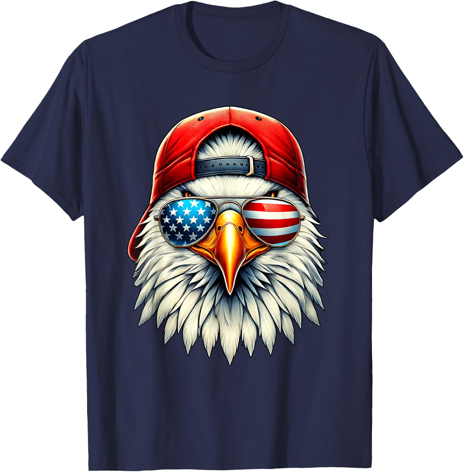 Cool Eagle American Flag USA Funny 4th Of July Fourth Boys T-Shirt - T-Shirt | Navy