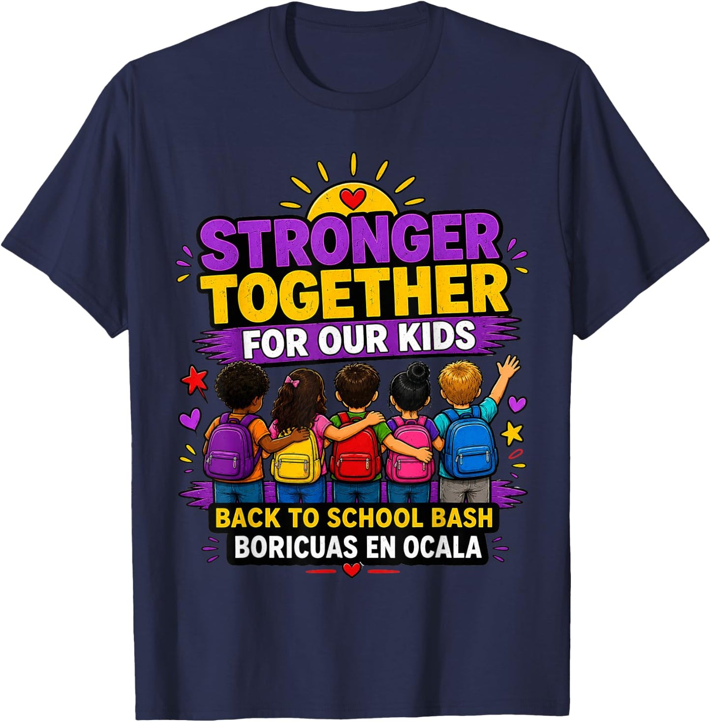 Stronger Together for Our Kids Community Design T-Shirt - T-Shirt | Navy