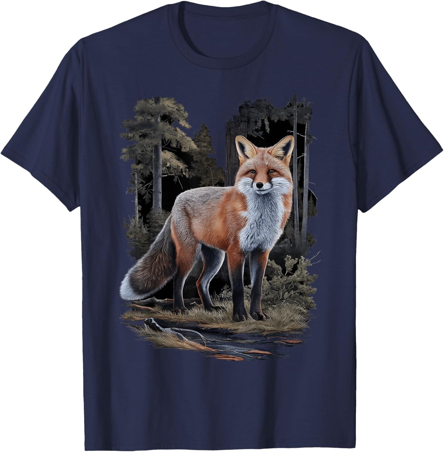 Hunter & Huntress Hunting Fox Gift Clothing Hunting T-Shirt - T-Shirt | Navy