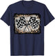 Racing Flags Racer Checkered Race Leopard Vintage Grunge T-Shirt - T-Shirt | Navy