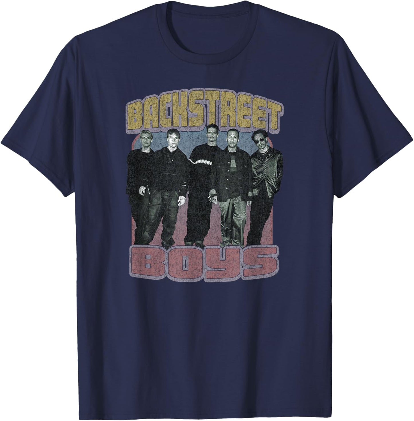 Backstreet Boys Distressed Group Photo T-Shirt - T-Shirt | Navy