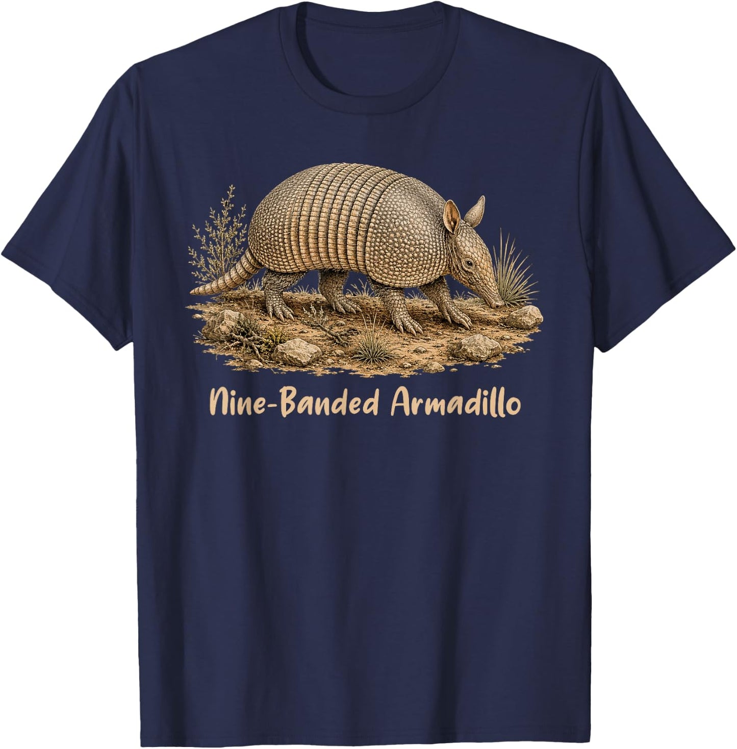 Armadillo Lover Nine-Banded Armadillo Western Life Wildlife T-Shirt - T-Shirt | Navy