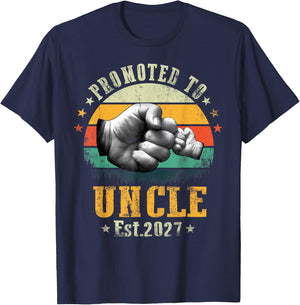 Soon to Be Uncle New Dad Promoted to Uncle 2027 T-Shirt - T-Shirt | Navy