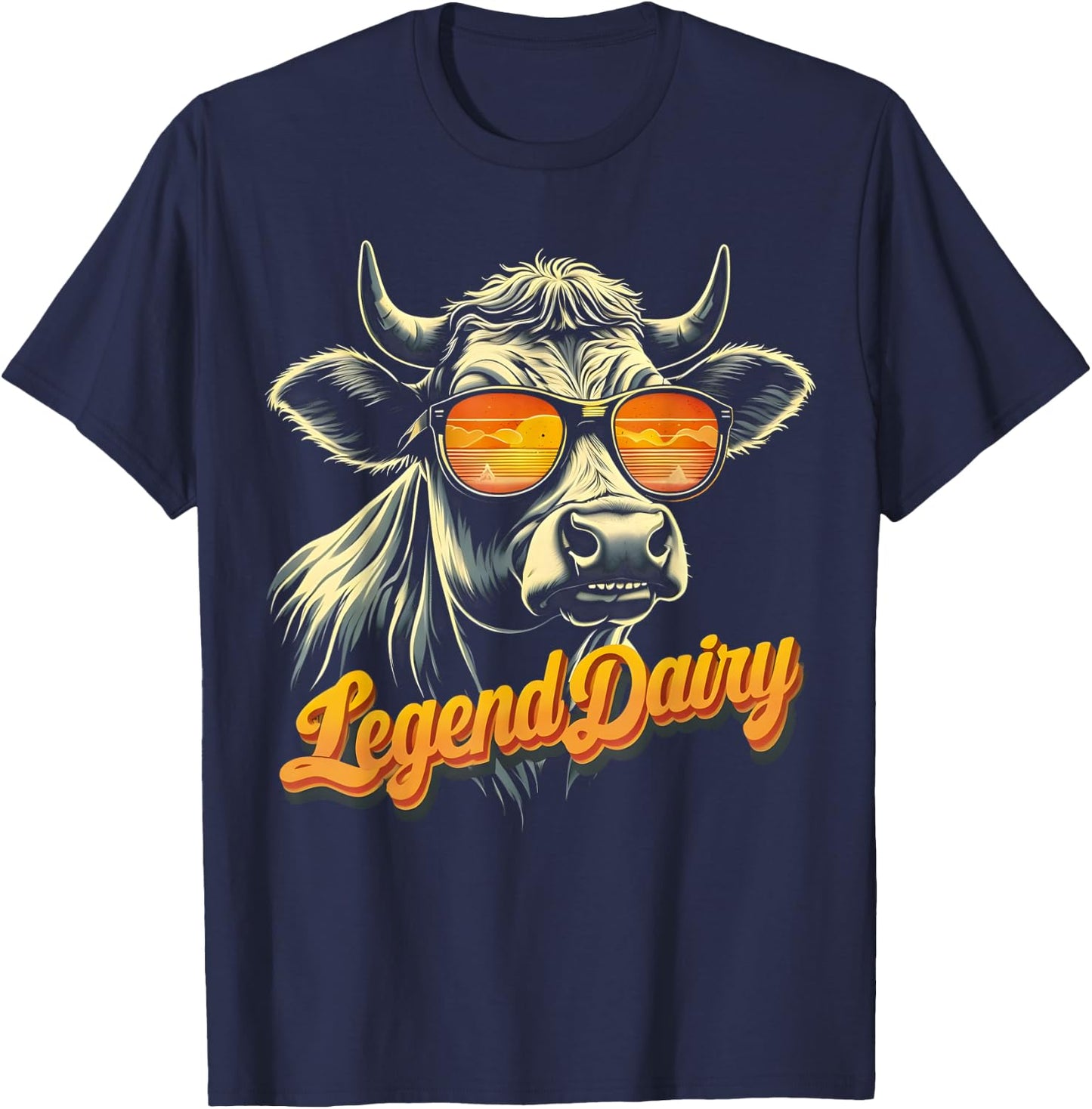 Legend Dairy Funny Farmer Cow Pun Graphic T-Shirt - T-Shirt | Navy
