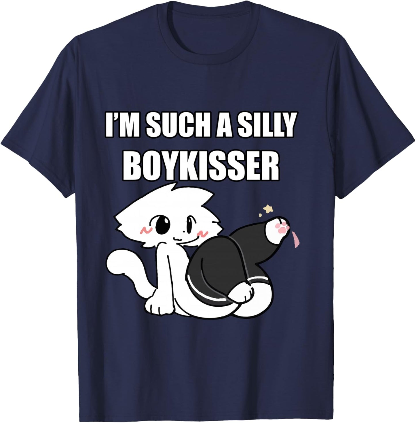 Dumme Junge Kisser Meme Femboy Homosexuell Stolz LGBTQ Langarmshirt T-Shirt - T-Shirt | Navy