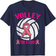 Volley For A Cure Volleyball Breast Cancer Awareness T-Shirt - T-Shirt | Navy