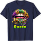 Mardi Gras Queen Lips Outfit Women Cheetah Leopard Print T-Shirt - T-Shirt | Navy